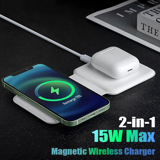 Three-in-one Pair Of Item Magnetic Suction Wireless Charger For Mobile Phone Watch 15W Quick Charge Folding