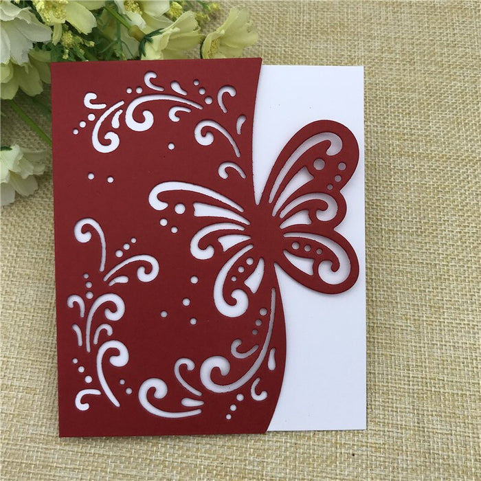 Puzzle embossing knife mold template butterfly lace