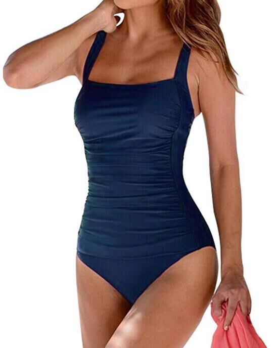 European And American Sexy Solid Color Shoulder Strap Ladies Swimwear