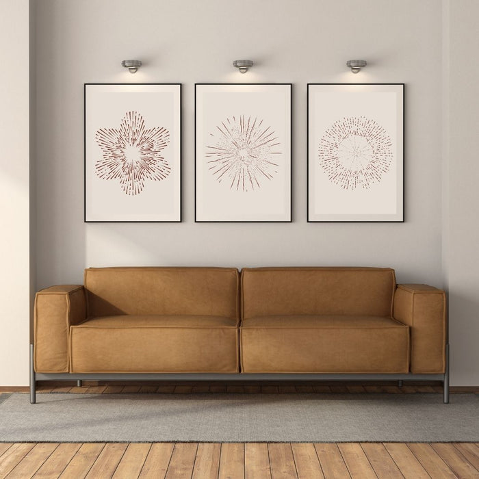 Boho-Decor, arte imprimible en beige, elegante juego de 3 piezas de arte de pared con círculos descoloridos en beige, decoración abstracta moderna para interiores de hogar elegantes