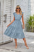 New Ruffled Sleeveless V-Neck Dress Summer Fashion Elastic Waist A-Line Dresses For Womens Clothing