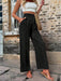 New Casual Pants With Pockets Elastic Drawstring High Waist Loose Trousers For Women