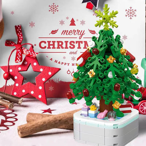 Christmas Tree Music Box Building Block Assembly Toy