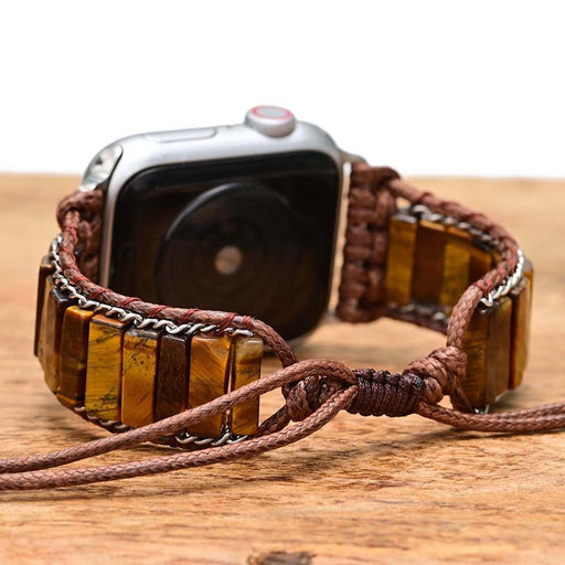 Rectangular Tiger Eye Stone ChainMen's Fashion Heroism Watch Strap Bracelet