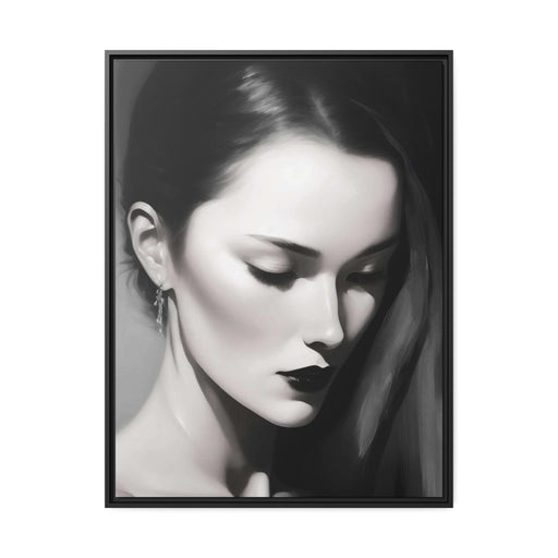 Woman's Silent Expression Collection. Captivating Black & White Art - Closed Eye