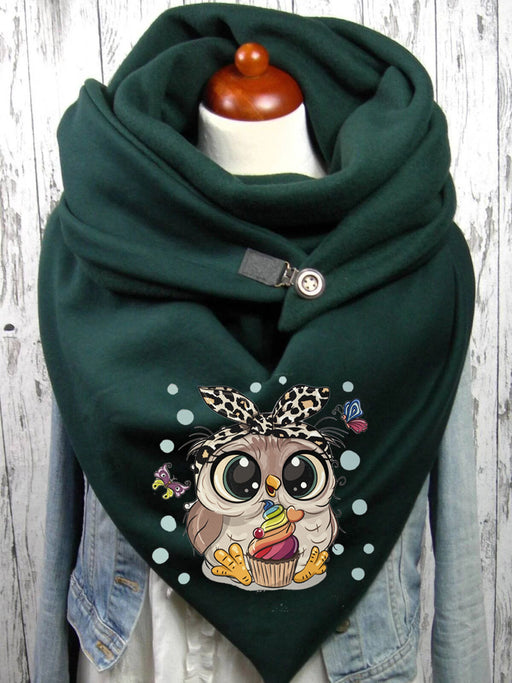 Women's Graceful And Fashionable Cotton Warm Button Scarf