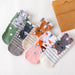 Women's Cartoon Straight Ankle Socks Cartoon Japanese Dogs And Cats Pattern