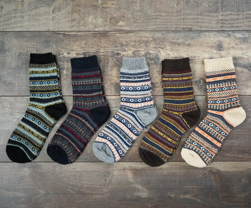 Winter Thick Warm Stripe Wool Socks Casual Sock Business Socks