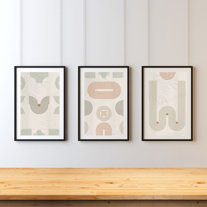 Geometric Modern Wall Art Set, Midcentury Boho Digital Prints,Abstract Minimalist Art,Printable Art for Living Room, Contemporary Home Decor