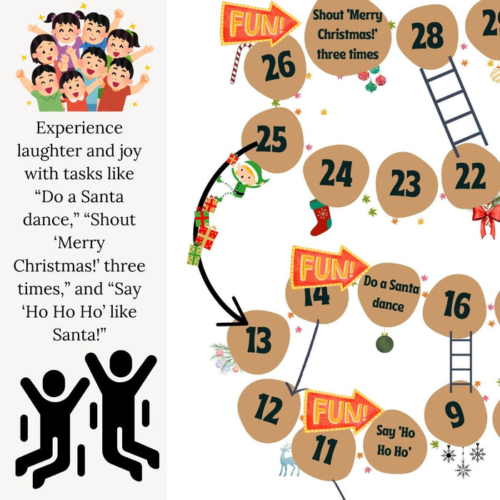 Printable Christmas Board Game | The Great Race | Fun Family Activity | Kids Holiday Game | Winter Classroom Activity