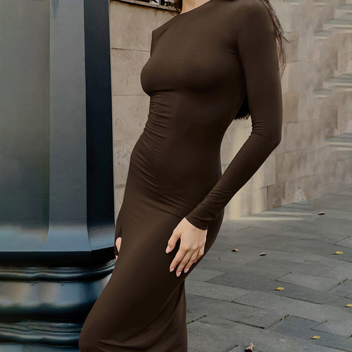 Hip Wrapped Slimming Commuting Long Dress For Women