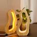Hollow Design LED Simple Style Desktop Wooden Table Lamp