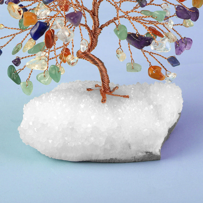 Trunk Bending White Crystal Tree Cluster Base Small Tree Ornaments Gravel Tree