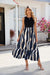 Round Neck Sleeveless Long Dress Summer Fashion Striped Print Dresses Womens Clothing