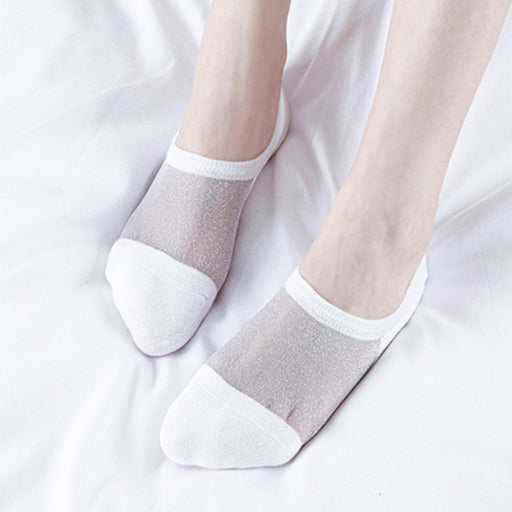 Women's Thin Shallow Mouth Glass Silk Cute Japanese Socks