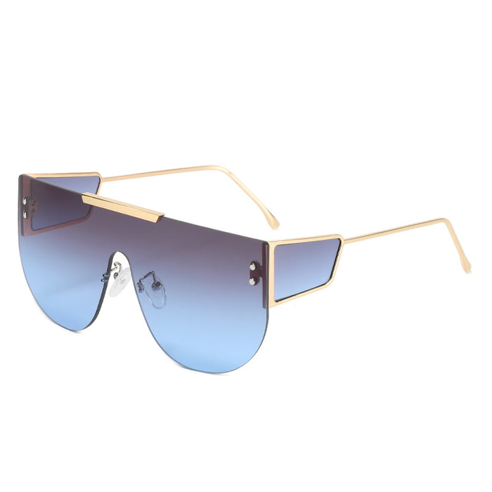 New One-piece Personality Big Frame Fashionable Sunglasses For Women