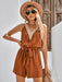 Casual Jumpsuit Lace V-neck Sleeveless Tops Tie-up Shorts Summer Beach Clothes