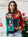 Women's Christmas Tree Snowflake Knitted Sweaters Long Sleeve Crew Neck Embroidery Pullover Knitwear Winter Tops Clothes