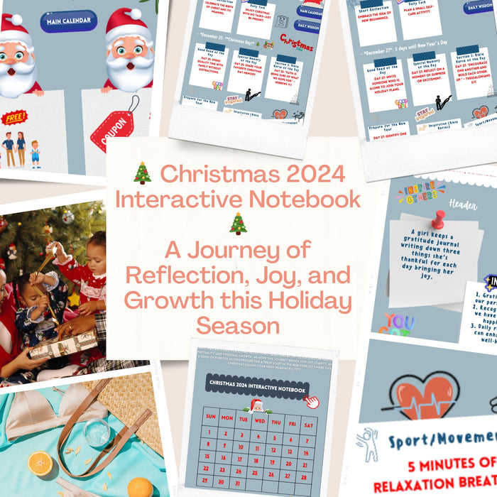 Christmas 2024 Interactive Notebook| Daily Planner for Reflection, Inspiration & Wellness Activities | Christmas countdown|Christian journal