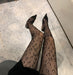 Women's Sexy Black Silk Fishnet Pantyhose With Thin Legs