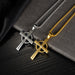 Street Hip Hop Retro Religious Circle Cross Pendant Christian Stainless Steel Necklace
