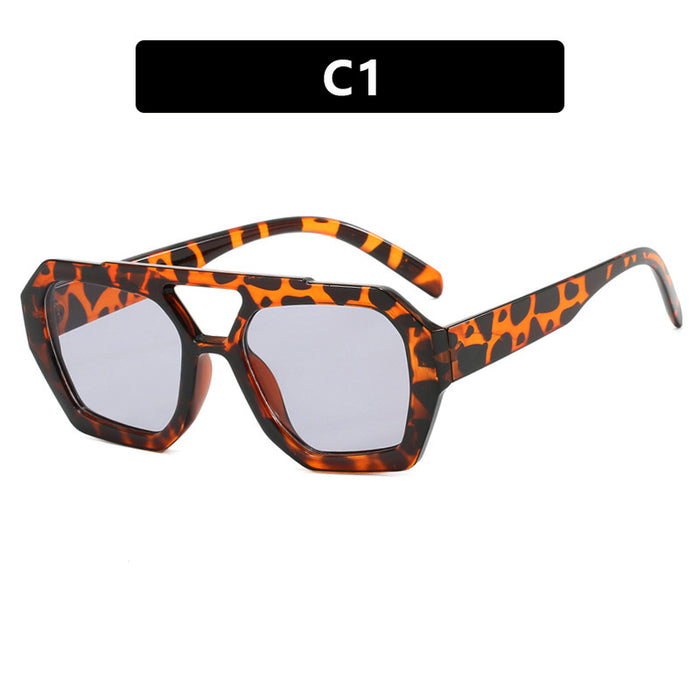 Ins Big Frame Leopard Sunglasses Summer Sunshade Beach Vacation Glasses