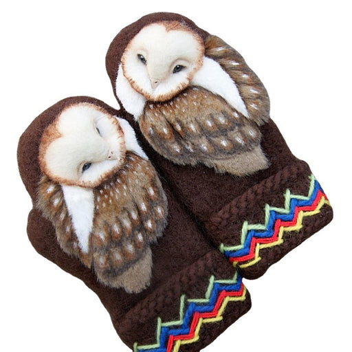 Owls Knitted Wool Gloves Winter Warm Cartoon Gloves For Christmas Gift