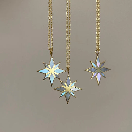 18K Gold Six Pointed Star Clavicle Chain