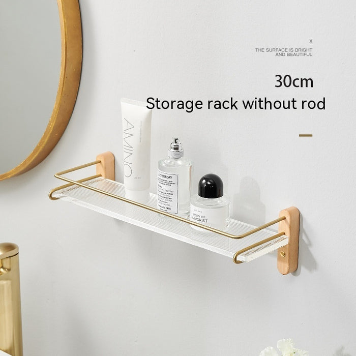 Acrylic Bathroom Walnut Storage Rack Punch Free Storage Rack