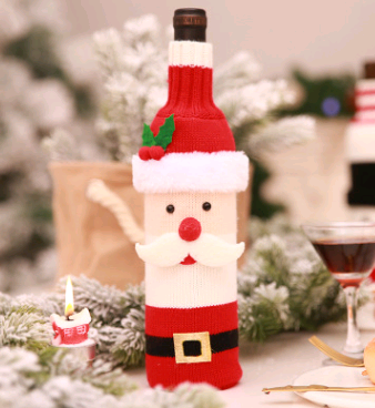 Christmas decoration wine bottle set champagne red wine creative wine set hotel restaurant holiday layout