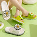 Summer Flower Slippers Women New Fashion Letter Garden Shoes Indoor Anti-Slip Floor Bathroom Bathing Home Slipper