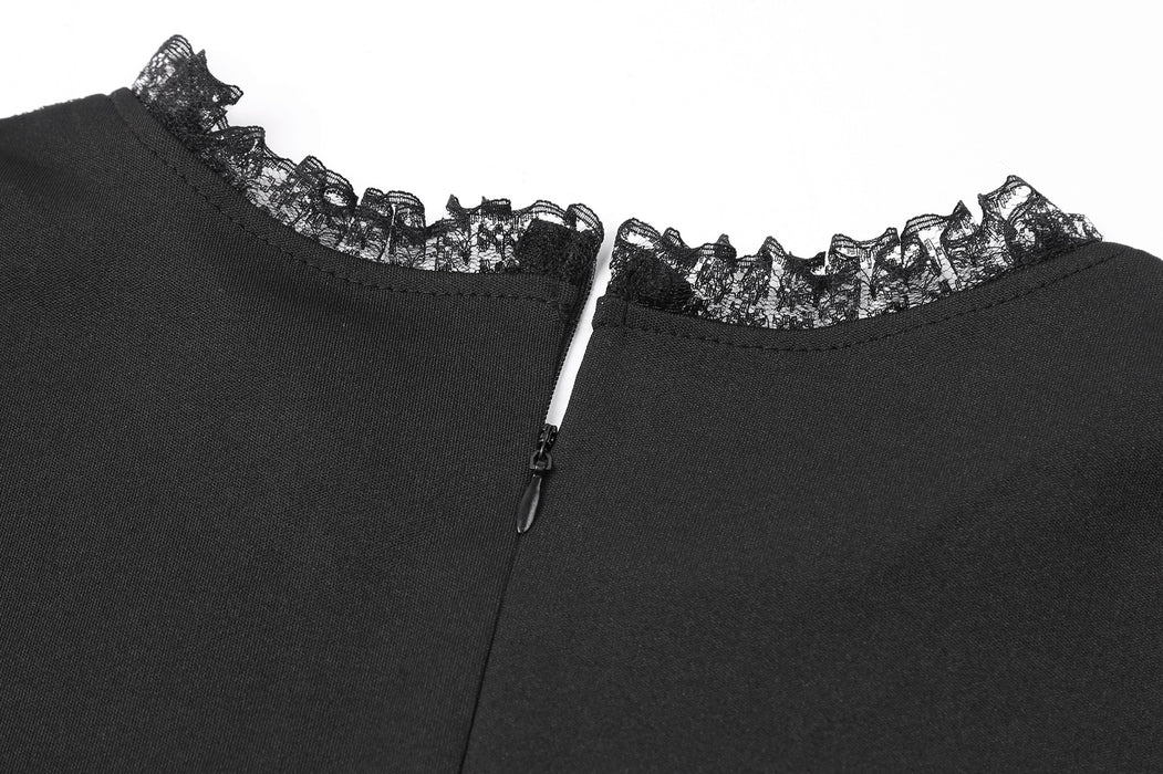 Women's Fashion Dot Mesh Stitching Elastic Waist-tightening Sheath Long Sleeve Dress