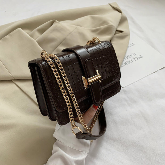 All-matching Ins Fashion Women's Bag Textured Shoulder Small Square Bag