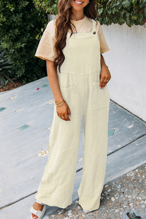 Fashion Square Neck Jumpsuit With Pockets Spring Summer Casual Solid Color Loose Overalls Womens Clothing
