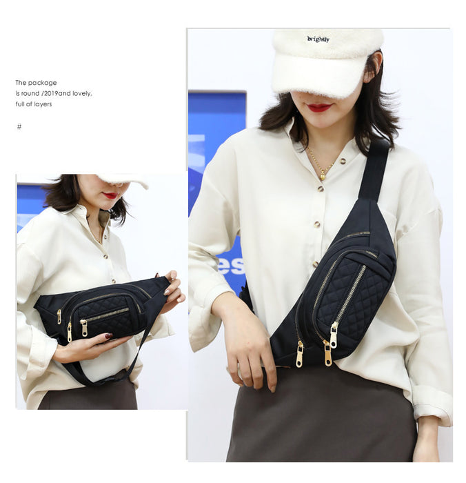 Women's Solid Color Nylon Crossbody Bag Shoulder Multifunctional Waist Bag