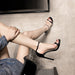 Women's Stiletto Heel Sandals With Buckle Strap