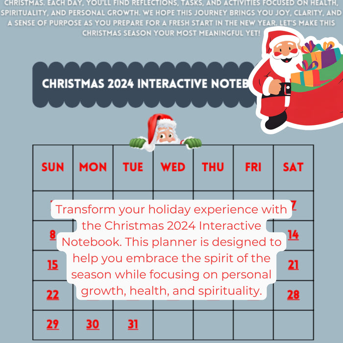 Christmas 2024 Interactive Notebook| Daily Planner for Reflection, Inspiration & Wellness Activities | Christmas countdown|Christian journal