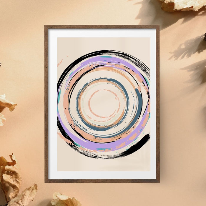 Fading Circle and Square Wall Art Set of 2, Geometric Abstract Prints, Minimalist Home Decor, Neutral Color Wall Art, Modern Boho Art