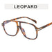Double Beam Toad Retro Flying Leopard Print Stylish Sunglasses