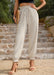 European And American Leisure Summer New Loose High Waist Pure Color Ankle-tied Trousers