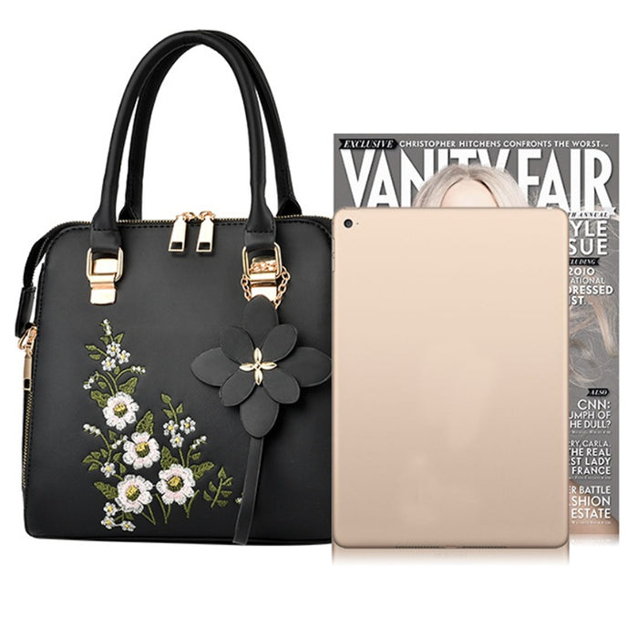 Fashion Flowers Embroidered Handbag Women Shoulder Messenger Bags