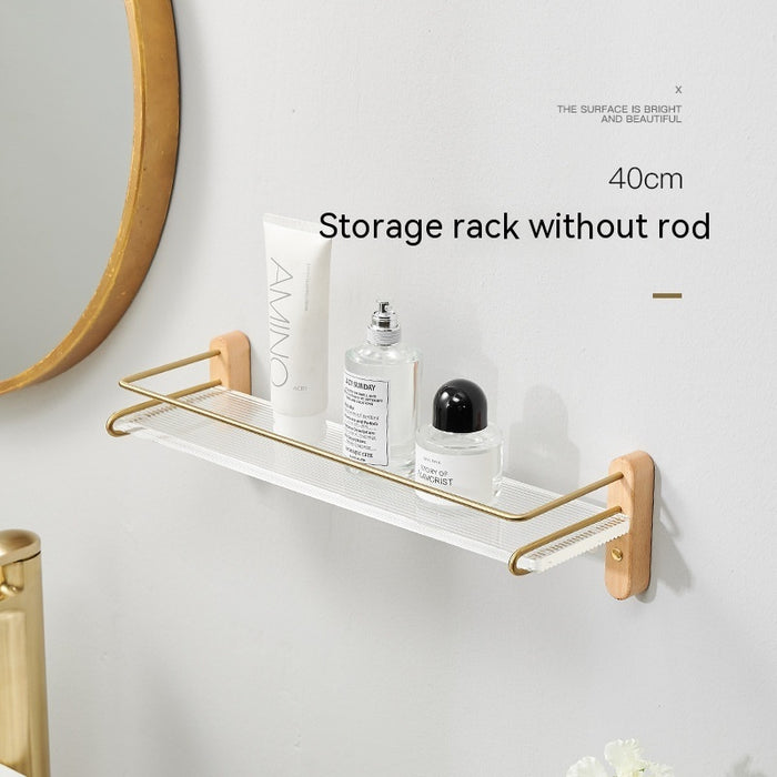 Acrylic Bathroom Walnut Storage Rack Punch Free Storage Rack