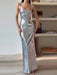 Sequin Sling Square Collar Backless Dress Dress Skirt