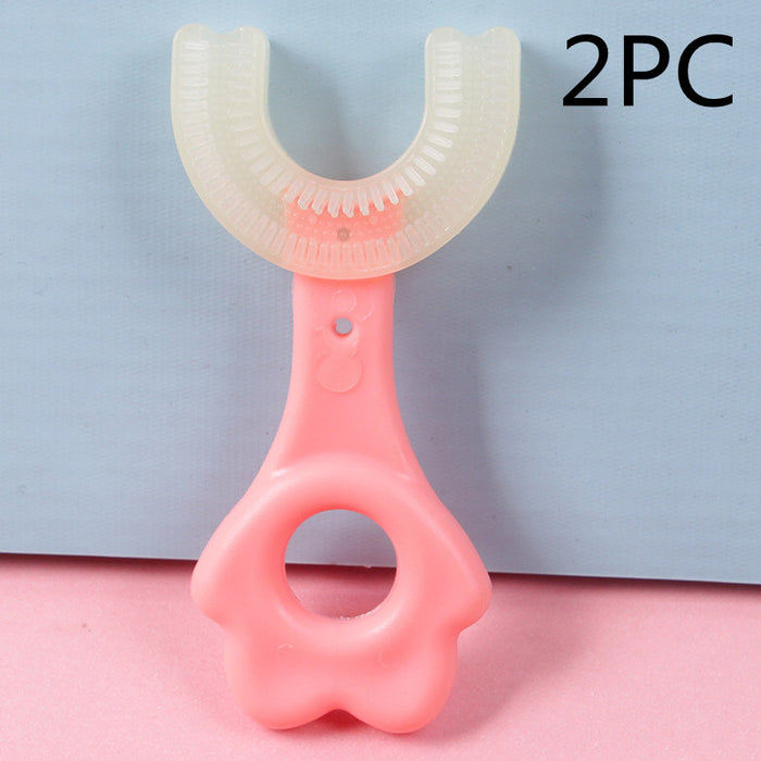 U-shaped Baby Toothbrush Children 360 Degree Teethers Soft Silicone Clean Brushing Kids Teeth Oral Care Cleaning Toothbrush