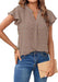 Women Summer V Neck Ruffle Short Sleeve Blouse Dot Flowy Shirt Top