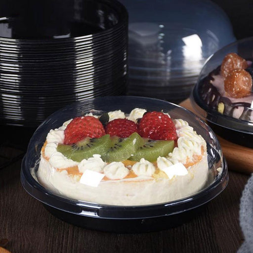 50pcs Transparent Cake Plastic Cupcake Muffin Dome Holder Cases Fruit Salad Box