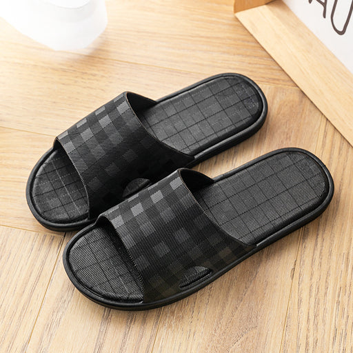 Cute Plaid Print Home Slippers Soft Sole Non-slip Floor Bathroom Shower Slippers For Women And Men House Shoes