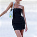 Fashion Backless Tube Denim Dress Summer Sexy Slim Short Dresses For Women Clothing