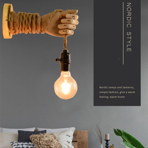 Wooden Bedside Wall Lamp Led European Creative Indoor Light