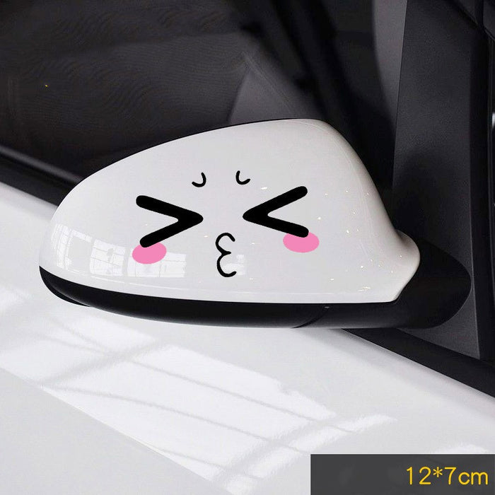 Reflective Cartoon Car Stickers Personality Selling Cute Eyes Rearview Mirror Electric Car Stickers Pair